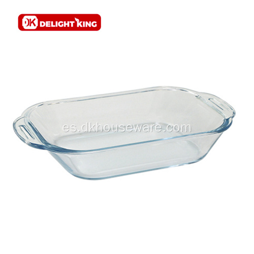 Juego de bandejas para hornear de vidrio de borosilicato resistente al calor de 3 piezas